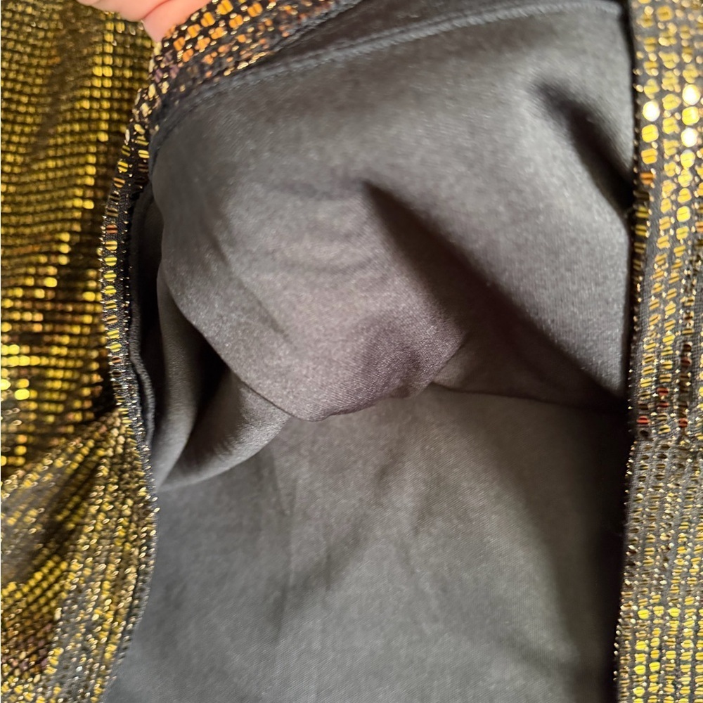 GB junior Gold Metallic Long-Sleeve V-Back Mini Dress - Picture 8 of 8